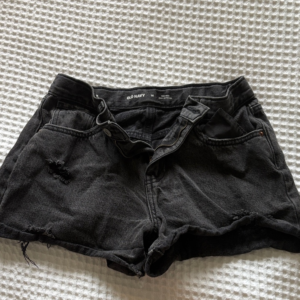Old Navy Distressed Black Jean Shorts